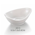 Melamine small sauce dish, white irregular round seasoning bowl, size 9.5x7.5x3.8cm - Heart Shaped Sauce Dish