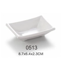 White melamine rectangular dipping sauce dish, 8.7x6.4x2.3cm durable condiment bowl - 3.4 Inch Sauce Dish