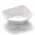 White melamine sauce dish with irregular wavy edges, size 9.5x9.5x2.7cm, model B220 - 3.5 Inch Textured Dish