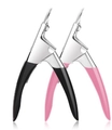 Set di 2 tagliaunghie a forma di U per unghie finte con manici neri e rosa - Tagliaunghie nero 7