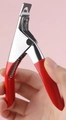 U-shaped nail clipper with ergonomic red handle and stainless steel blade for acrylic tips - Nail Edge Cutter 10 (Red)