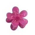 Translucent rose pink plumeria flower hair claw clip with glossy acrylic finish - Colorful 5-Petal Flower [Dark Rose]