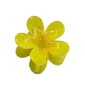 Translucent yellow frangipani flower hair claw clip with bright matte finish - Colorful 5-Petal Flower [Yellow]