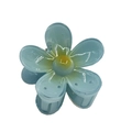 Translucent light blue plumeria flower hair claw clip with yellow center gradient - Colorful 5-Petal Flower [Blue]