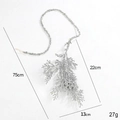 Decorazione natalizia in argento glitterato a forma di ramo di cipresso per albero - Ramo Glitterato Argento Con Corda da Appendere