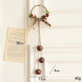 Ghirlanda natalizia con campanelli rustici, fiocco scozzese e decorazione fogliame - Retro 3 Campane Tonde / Pezzo / Argento antico