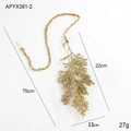 Decorazione pendente ramo di cipresso dorato glitter per l'albero di Natale 75cm - Ramo Glitterato Oro Con Corda da Appendere