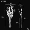 Branche de baies pailletées blanches de 40 cm pour sapin de Noël et bouquets - 10 Pièces/Paquet / Blanc