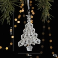 Pendente per albero di Natale in acrilico trasparente con glitter argento per decoro festivo - Albero di Natale