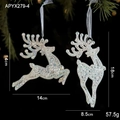 Lot de 2 suspensions de Noël renne en cristal avec strass colorés pour sapin de Noël - Lot de 2 Rennes Iridescents