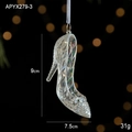 Pendentif chaussure à talon en cristal acrylique pour sapin de Noël 9cm x 7,5cm - Talon Haut Iridescent