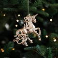 Décoration de Noël licorne dorée pour sapin de Noël, taille 12x9,5 cm - Licorne