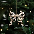 Fiocco dorato decorativo per albero di Natale con finitura lucida, 8,8 cm per 7,8 cm - Fiocco