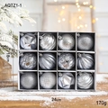 Set di 12 palline di Natale argento da 6cm in confezione con finiture lucide e opache - Argento