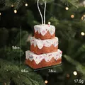 Addobbo natalizio casetta di pan di zenzero marrone con neve glitterata e punti colorati - Torta