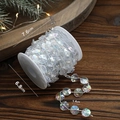 5M iridescent clear acrylic crystal bead chain on spool for Christmas tree decoration - 1.4cm Iridescent UFO Beads / 5m