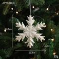 Fiocco di neve bianco glitterato con bordo dorato, decoro per albero di Natale da 11,5 cm - Stile Fiocco di Neve