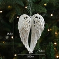 Decorazione natalizia a cuore con ali di angelo bianco scintillante e cordino argento - Stile Ali