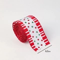 Nastro natalizio da 6,3cm con strisce rosse e pois verdi glitterati per confezioni regalo - 6.3cm / Pois Rossi e Verdi