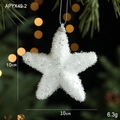 Stella di Natale bianca scintillante per albero con glitter argento, misura 10cm - Stile Stella Bianca (APYX49-2)