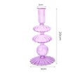 Purple striped glass candle holder with ribbed texture and 20cm height specification - Purple Multi-Layer Sphere (A8)