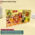 3D Christmas Dessert Shop puzzle for kids with Santa and reindeer paper model figures - Christmas Dessert Shop
