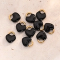 Black Heart-shape Lock-shaped Pendant (gold)|10 Pcs/package / 11x9.5mm (aperture:2.5x3.5mm)