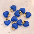 Royal Blue Heart-shape Lock-shaped Pendant (gold)|10 Pcs/package / 11x9.5mm (aperture:2.5x3.5mm)