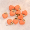 Orange Heart-shape Lock-shaped Pendant (gold)|10 Pcs/package / 11x9.5mm (aperture:2.5x3.5mm)