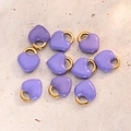 Light Purple Heart-shape Lock-shaped Pendant (gold)|10 Pcs/package / 11x9.5mm (aperture:2.5x3.5mm)