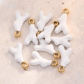 Ciondolo In Corallo Bianco Piccolo (oro) | 10 Pezzi/confezione / 185x9mm (apertura: 2mm)