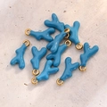 Ciondolo In Corallo Blu Lago (oro) | 10 Pezzi/confezione / 185x9mm (apertura: 2mm)