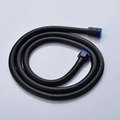 Tubo flessibile per doccia nero in acciaio inossidabile con guarnizioni blu - Flessibile Nero 1,5m Rinforzato