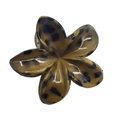 Elegant leopard print flower hair claw clip with glossy tortoiseshell resin finish - Leopard Plumeria [Coffee]