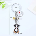 Dettaglio delle dimensioni del portachiavi cane cartone con targhetta I Love Dogs - Border Collie Cuore
