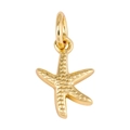 Detaillierte Nahaufnahme von goldenem Seestern-Anhänger mit Zirkonia und Emaille-Finish - Seestern