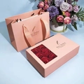 Pink Six-flower Package + Tote Bag; Top And Bottom Lid Flower Box
