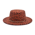 Dettaglio cappello in feltro maculato con corona piatta e anello decorativo in metallo - M (56-58cm) / Borgogna