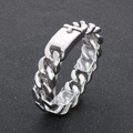 Klassieke 20mm zilveren roestvrijstalen Cubaanse schakelarmband met platte drukgesp - Gepolijst Zilver (KB40303-D)