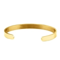 Golden stainless steel open cuff bracelet with a polished finish and minimalist design - Gold C-Bangle 17CM