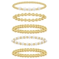 5-Piece Bracelet Set (11) / Gold White