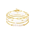 Multi-Layer Bracelet Set (22) / Gold White
