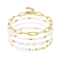 5-Piece Bracelet Set (23) / Gold White