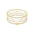 5-Piece Cross Pendant Bracelet Set / 5 Pieces Pack / Gold