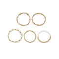 5-Piece Simple Small Cross Bracelet Set / 5 Pieces Pack / Gold