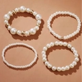 Heart Pearl 4-Piece Set (32) / 4 Pieces / Gold