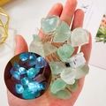 Grüner Fluorit Rohsteine Lichterkette - 2m Eckiger Schalter / Etwa 2 M Lang 20 Lichter