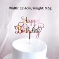 Rose gold Happy Birthday acrylic cake topper with 12.4cm width for party decor - 27 Rose Gold