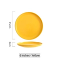 6 inch matte yellow ceramic plate nordic style round dinner tray for home and hotel use - 6inch / Yellow