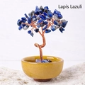 Lapis Lazuli Pebble Tree Agate Rolling Stone Teacup Base / 9 Tree Stumps